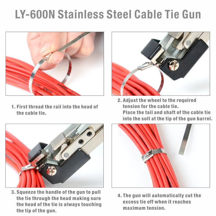 LY-600N Stainless Steel Zip Tie Gun For Fastening & Cutting up to 7.9mm